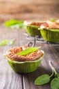 Savory cheddar cheese and leek mini pies