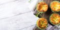 Savory cheddar cheese and leek mini quiches Royalty Free Stock Photo