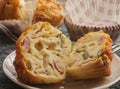 Savory cheese and bacon muffins Royalty Free Stock Photo