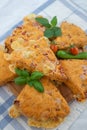 Savory cheese maffins with basil and sun-dried tomato