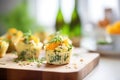 savory cheese muffins with fresh herbs decoration