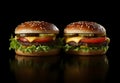 Savory Cheeseburgers Packed with Freshness Royalty Free Stock Photo