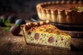 Savory and classic: Quiche Lorraine with ham, eggs, and Gruyere cheese on a crispy crust