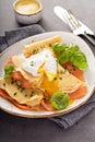 Savory crepes with salmon and egg