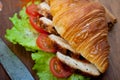 Savory croissant brioche bread with chicken breast