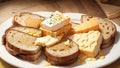 Savory Delight Celebrating National Cheese Toast Day with Irresistible Rye Bread.AI Generated