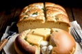 Savory Delight Irresistible Traditional Cheese Bread.AI Generated