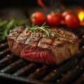 Savory delight a juicy and rare grilled steak ready to eat