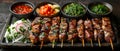 Savory Filipino BBQ Feast with Vibrant Accents. Concept Filipino Cuisine, BBQ Feast, Vibrant