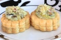 Savory filled pastry cases or vol-au-vents
