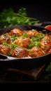 Savory fusion Baked meatballs and chicken in rich tomato sauce, a delectable combination