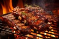 Savory Grilled ribs bbq. Generate Ai