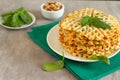 Savory healthy vegetarian waffles made with spinach