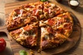Savory Homemade Meat Lovers Pizza Royalty Free Stock Photo