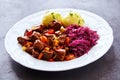 Savory Hungarian platter comprised of cabbage Royalty Free Stock Photo
