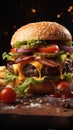 Savory indulgence, Mouthwatering burger and crispy French fries