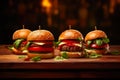 Savory Mini Veggie Burgers on Rustic Wood.