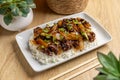 Savory mongolian beef dish Royalty Free Stock Photo