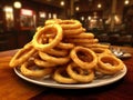 Savory Mountain of Crispy Onion Rings: A Mouthwatering Feast!