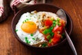 Savory Oatmeal with Cheddar and Fried Egg