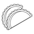 Savory patty icon, outline style