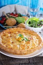 Savory pie with chicken Royalty Free Stock Photo