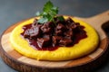 Savory Polenta and Slow-Cooked Beef in Rich Red Wine Gravy