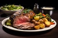 Savory Roast beef delicious. Generate Ai Royalty Free Stock Photo