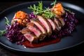 Savory Roasted duck red cabbage. Generate AI