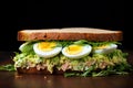 Savory Sandwich hard boiled egg tuna. Generate Ai Royalty Free Stock Photo