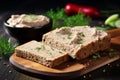 Savory Slices bread pate. Generate Ai