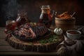 Savory Smoky Brisket. AI generative. Royalty Free Stock Photo