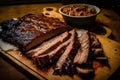 Savory Smoky Brisket. AI generative. Royalty Free Stock Photo