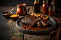 Savory Smoky Brisket. AI generative. Royalty Free Stock Photo