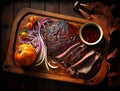 Savory Smoky Brisket. AI generative. Royalty Free Stock Photo