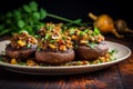 Savory Stuffed mushrooms. Generate Ai