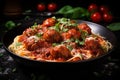 Savory Tomato sauce meatballs. Generate Ai