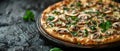 Savory Truffle Mushroom Pizza Delight - Gourmet & Rustic. Concept Truffle Mushroom Pizza, Gourmet