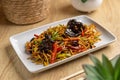 Savory vegetable chow mein Royalty Free Stock Photo