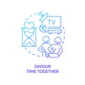 Savour time together blue gradient concept icon Royalty Free Stock Photo