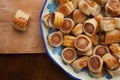 Savoury flaky pastries Royalty Free Stock Photo