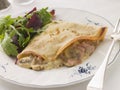 Savoury Pancake filled with Ham Cheese Royalty Free Stock Photo