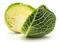 Fresh Savoy cabbage isolated on white Royalty Free Stock Photo