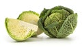 Fresh Savoy cabbage isolated on white