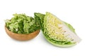 Savoy cabbage slice and chopped isolated on white background with clipping path and full depth of field