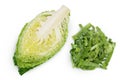 Savoy cabbage slice isolated on white background with clipping path and full depth of field. Top view. Flat lay Royalty Free Stock Photo