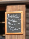 Savoyard specialties on the menu Royalty Free Stock Photo