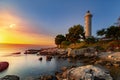 Savudrija Croatia Beach Lighthouse sea sunset Royalty Free Stock Photo