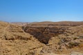 Savva Monastery is consecrated over kidron valley in the Judean Desert. Kidron Stream in Israel, Palestine Royalty Free Stock Photo