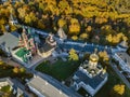 Savvino-Storozhevsky Monastery in Zvenigorod - Moscow Russia - aerial view Royalty Free Stock Photo